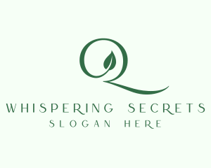 Elegant Leaf Letter Q  logo design