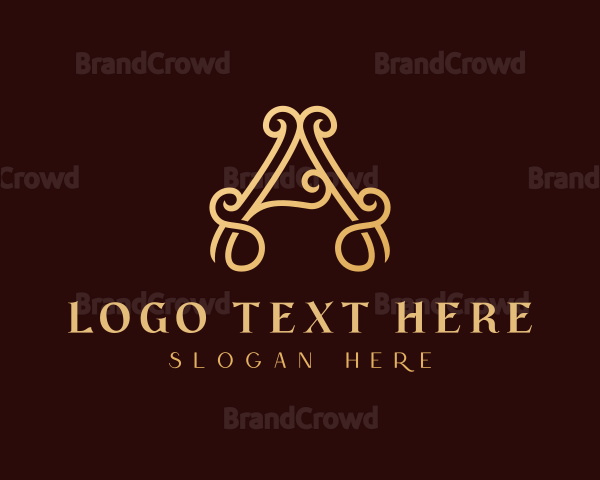 Gold Elegant Letter A Logo