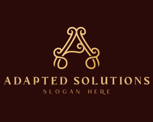 Gold Elegant Letter A logo design