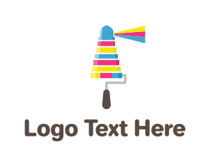 House Painter - Ink Lighthouse Paint logo design