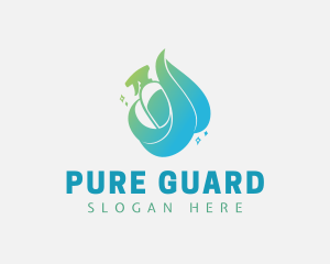 Sanitation Cleaning Disinfectant logo design