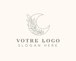 Boutique - Boho Moon Leaves logo design