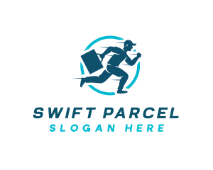 Parcel - Express Delivery Man logo design