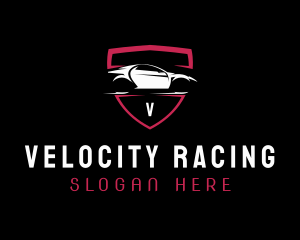 Racing Car Shield logo design