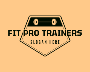 Barbell Fitness Emblem logo design