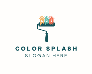 Building Paint Roller logo design