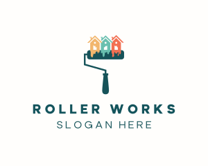 Building Paint Roller logo design