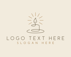 Spa - Candle Fire Light logo design