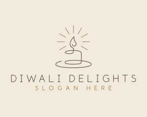 Diwali - Candle Fire Light logo design