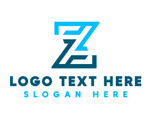 Exchange - Modern Blue Letter Z logo design