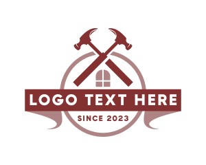 Home Improvement - House Carpentry Hammer logo design