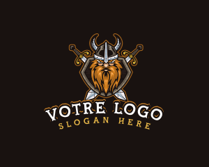 Sword - Viking Sword Shield logo design