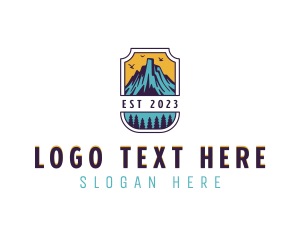 Pine Trees - Mountain Peak Summit logo design