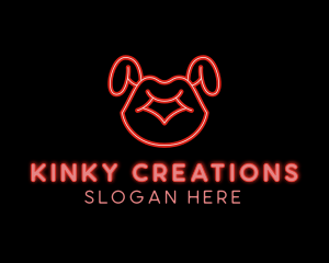 Kinky - Erotic Bunny Lips logo design