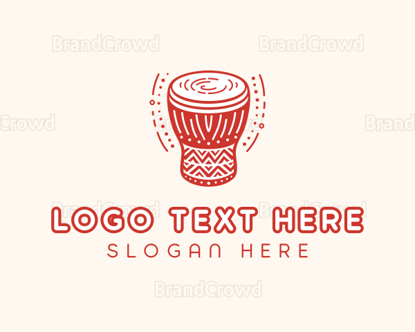 Instrument Djembe Drum Logo