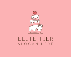 Tier - Celebration Heart Cake logo design