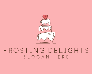 Frosting - Celebration Heart Cake logo design