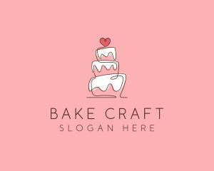 Celebration Heart Cake logo design