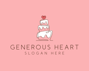 Celebration Heart Cake logo design