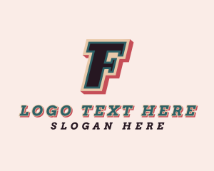 Letter F - Sports Varsity League logo design