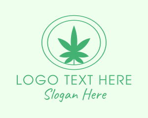 Badge - Green Natural Marijuana logo design