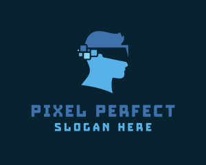 Pixel Head Goggles logo design