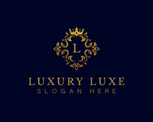 Luxury Floral Crown logo design