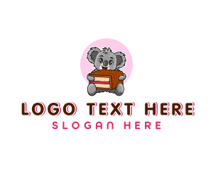 Character - Koala Lamington Dessert logo design