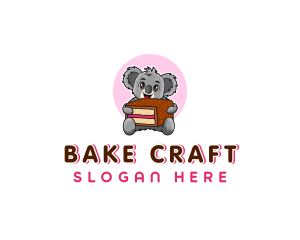 Koala Lamington Dessert logo design