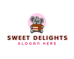 Koala Lamington Dessert logo design