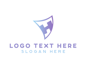 Theme Park - Gradient Flag Letter H logo design