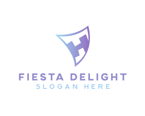 Fiesta - Gradient Flag Letter H logo design