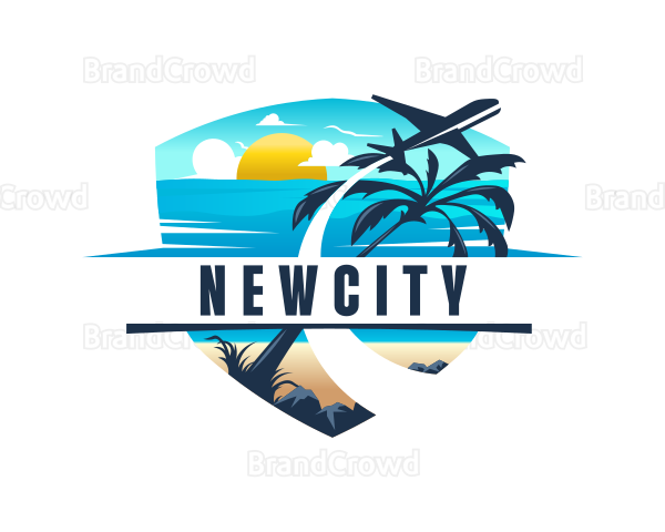 Tropical Vacation Travel Logo