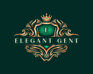 Elegant Crown Shield logo design