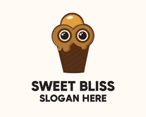 Sugar - Ice Cream Character Eyes logo design