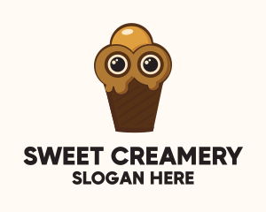 Ice Cream Character Eyes logo design