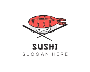 Ninja Sushi Chopstick logo design