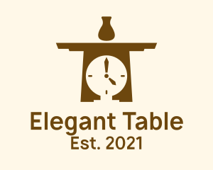Table - Clock Table Vase logo design