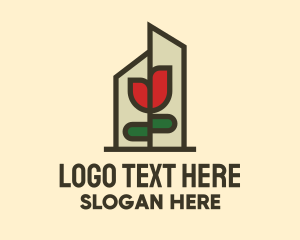 Floral Arrangement - Rose Flower Terrarium logo design