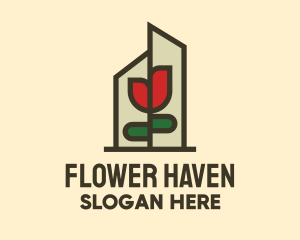 Rose Flower Terrarium logo design