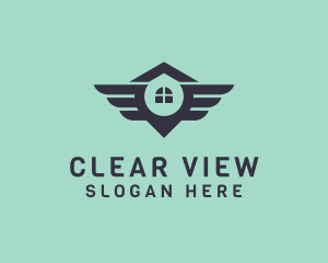 House Window Wings logo design