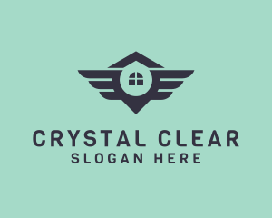 Window Cleaning - House Window Wings logo design
