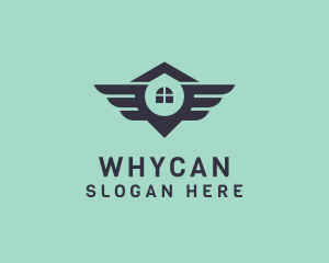 Grey - House Window Wings logo design