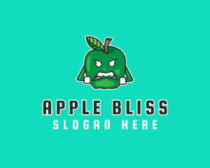 Angry Apple Fruit logo design