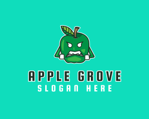 Angry Apple Fruit logo design