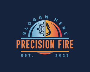 HVAC Ice Fire logo design