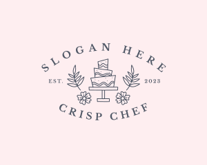 Sweet Flower Cake Dessert logo design