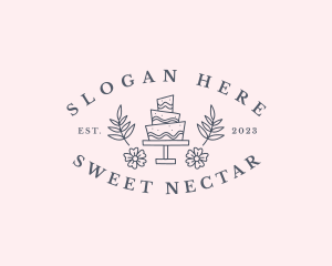 Sweet Flower Cake Dessert logo design