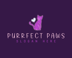 Cat Heart Feline logo design