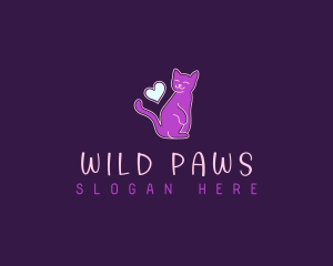 Cat Heart Feline logo design